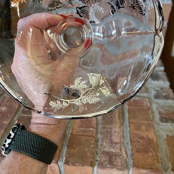 Vtg Silver City Flanders Pedestal Sterling Overlay Pedestal Bowl - Picture 4 of 7